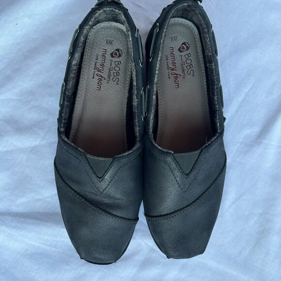 Women's Bobs by Sketchers Memory Foam Slip-On Shoes, Black, Size W8 - Picture 3 of 8